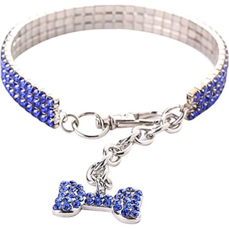 Collier Pour Chien Mini - Collier Bijou Avec Strass Pour Chat Et Petit Chien - Réglable Avec Extension 5 cm - Tailles S M L (1/5)