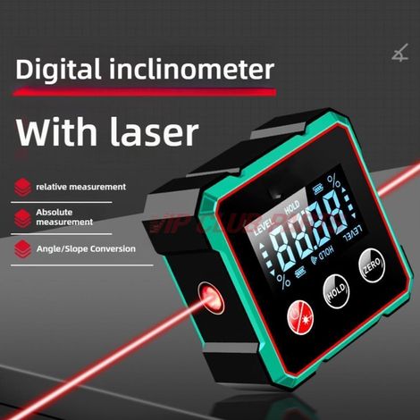 Inclinomètre numérique magnétique avec niveau, précision ±0,2°, rechargeable USB-C (1/5)