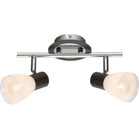 Faretti a soffitto Faretti a barra spot Lampada da soggiorno mobile Lampada da camera Lampada da soffitto, faretti in vetro orientabili, 2x E14, LxPxH 26x14x14,5 cm