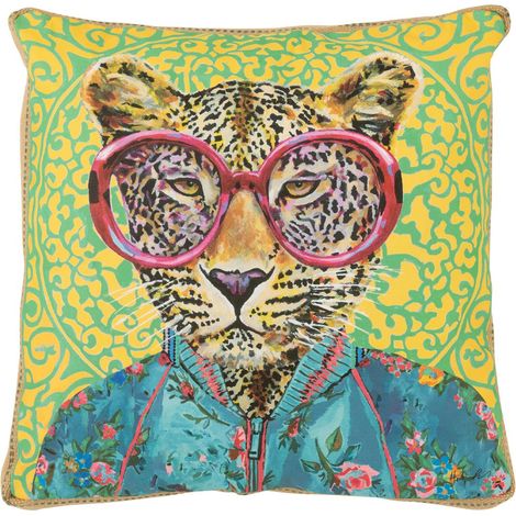 Coussin Déco Tigre "Popart" 50x50cm Multicolore (1/5)