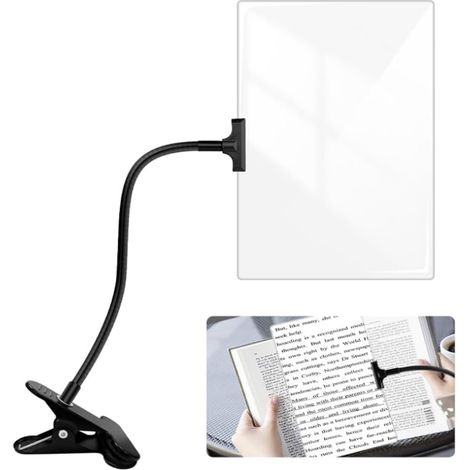 Loupe à Pince avec Clip, Loupe 6x3,5 Pouces avec Pince Col de Cygne Flexible Réglable, Loupe à Clipser pour Bureau, Étude, Lecture, Loisirs et Artisanat (1/5)