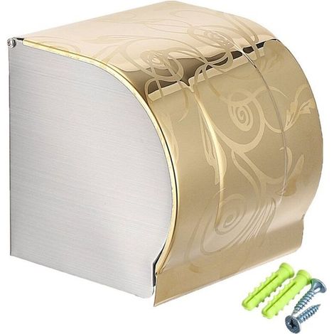 Bardusch - Porte-papier toilette en acier inoxydable entièrement recouvert de support mural doré brillant
