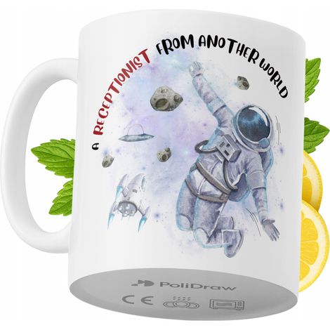 Lustige Kaffeetasse mit witzigem Textdesign für Rezeptionistinnen – ideal für Geburtstage, Namenstage, Feiertage und besondere Anlässe. Hochwertige Tasse für Büro, Homeoffice und Arbeit. Farbe: Weiß, 