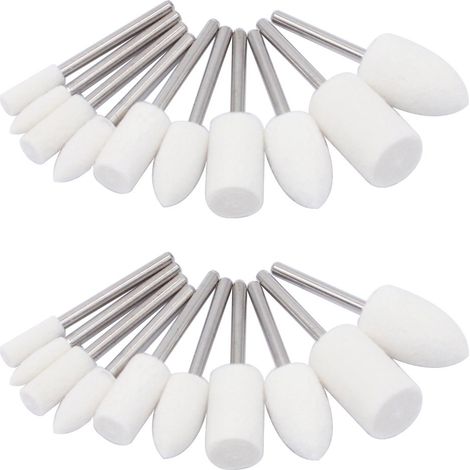 Polierscheibe mit Filzpolierkopf und Griff, geeignet für Rotationswerkzeuge, Schmuck, Glas, Metall und Keramik.