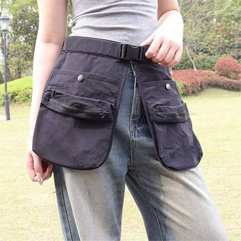 Tablier Imperméable - Multipoches - Pour Maquilleur Coiffeur Coureur - Noir - 1 Pièce (1/5)