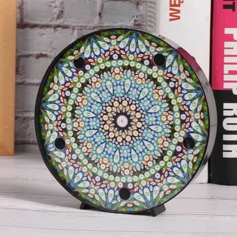 Kit de décoration créative pour table basse ou veilleuse mandala en diamant brut (ZRD007) (1/4)