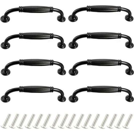 Lot de 8 Poignées de Portes Meubles 96mm en Alliage d'Aluminium Poignee pour Placard Tiroir Moderne avec Vis (1/4)