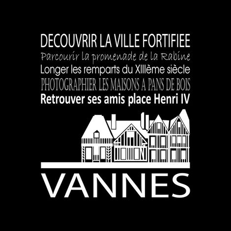 Tableau sur toile Vannes noir 30x30 cm - Impression sur Toile Murale Décorative - Image imprimée en HD sur Toile - Toile sur Châssis en Bois FSC - Fabriqué en France (1/4)