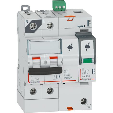 Scaricatore di sovratensione 1P+N Tipo 2 Imax 40kA 320V Legrand - LEG412214