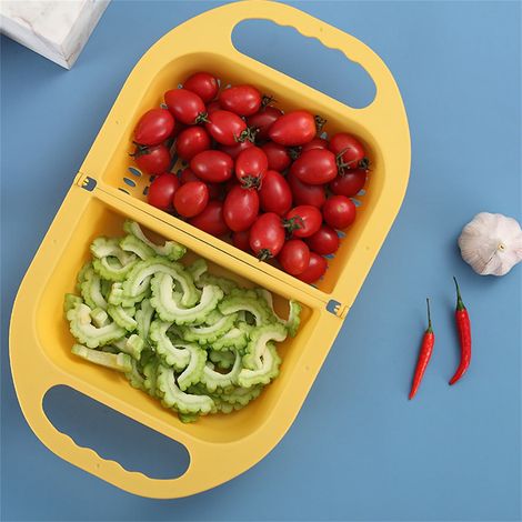 Panier Égouttoir Pour Évier - Rétractable - En PP - Avec Barre À Serviettes Et Trous D'Évacuation - Pour Légumes Fruits Vaisselle - 1 Pièce (1/5)