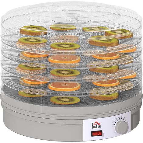 5 Tier Food Dehydrator, 245W Food Dryer Machine with Adjustable Temperature Control for Drying Fruit, Meat, Vegetable, Jerky and Pet Treat, Grey
