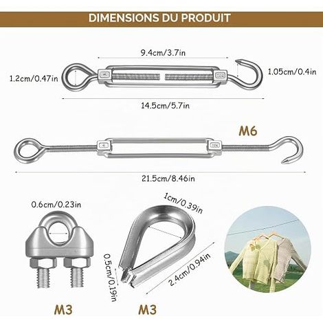 Tendeur Cable Inox (1/4)