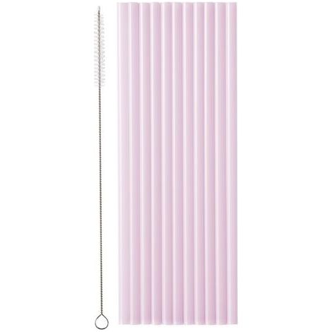 Pajitas de pl谩stico de 23 cm, color morado, 12 unidades