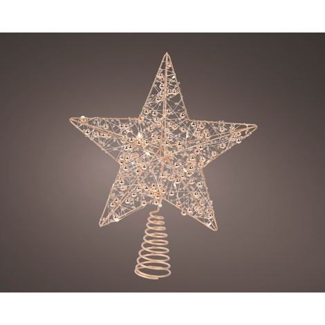 Puntale Stella oro c/micro LED 25x27cm (1/4)
