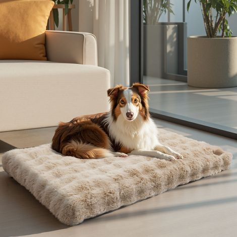 BingoPaw Dog Bed with Removable Washable Cover for Small Medium Large Jumbo Dogs - Khaki 105x70x12cm