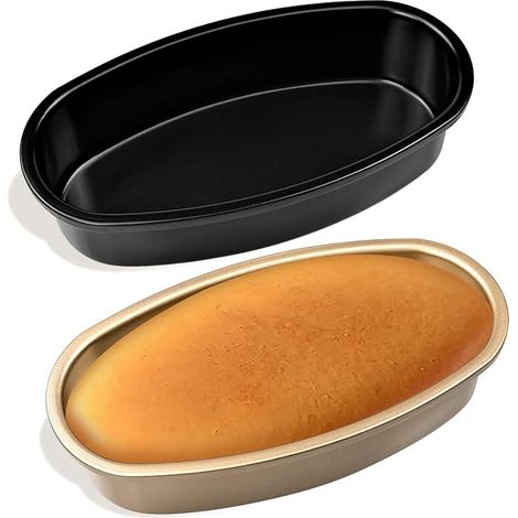 2 Pack Oval Cheesecake Pan 9" Non-Stick Cake Pan Mold,Aluminum Cheesecake Tin Moulds,Non Stick Baking Molds