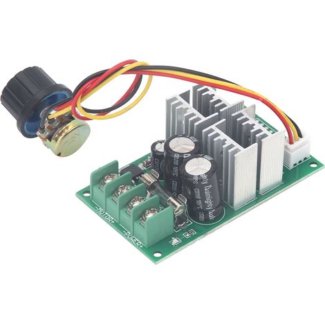 Hochwertiger DC-Motor-Drehzahlregler mit PWM-Unterstützung, SPS-Analogsteuerung und Drehknopf, DC 6–60 V, 20 A (1/5)