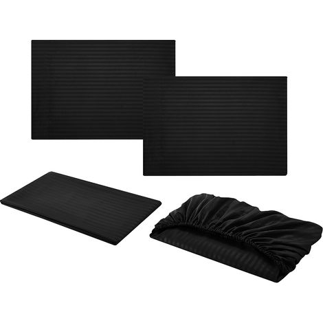 Set De Literie Microfibre - Taie D Oreiller 50x75cm 2 Pièces - Couette 150x200cm - Drap Plat 230x260cm (1/5)