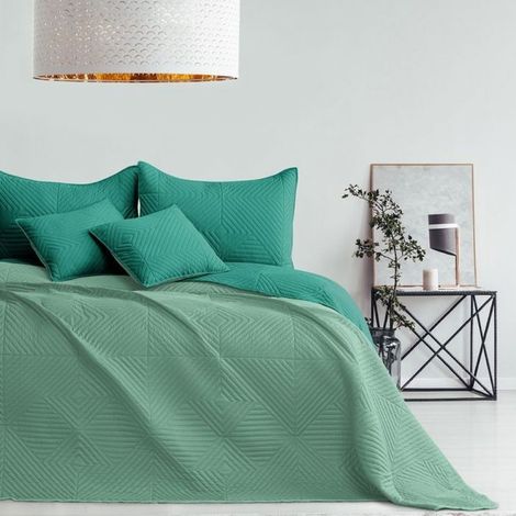 Filiyano-Couvre-lit SOFTA 260x280 cm - Vert menthe, microfibre matelassée, certifié OEKO-TEX vert menthe (1/4)