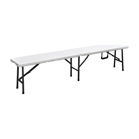 PANCA CATERING DOMUS HDPE BIANCO/ACCIAIO CM 183X25 H.CM 43