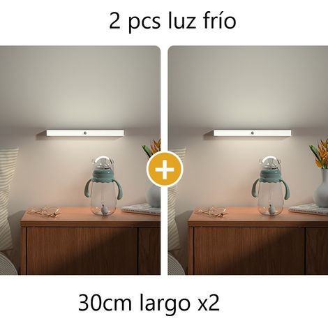 Jandei - Luz Armario 30cm Frío 6000K con Sensor Movimiento Recargable USB Pack x2 Lamparas y Apliques LED