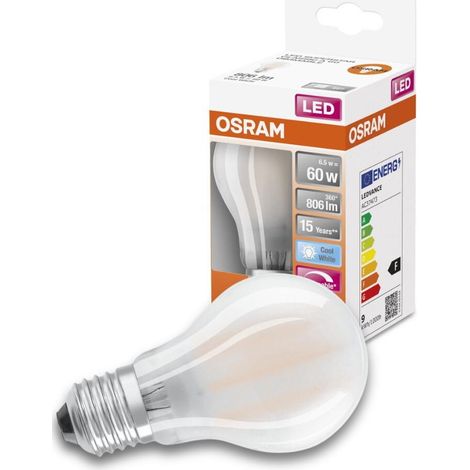 OSRAM HOMELIGHTING 4058075434608 LED EEK E (A - G) E27 Glühlampenform 7 W = 60 W Kaltweiß (Ø x L) 60 (1/3)