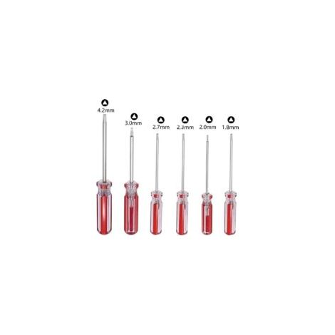 Set mit 6 dreieckigen Schraubendrehern, magnetische dreieckige Schraubendreherbits 1,8 mm, 2,0 mm, 2,3 mm, 2,7 mm, 3,0 mm, 4,2 mm. Schraubendreher-Reparaturwerkzeug für Spielzeug und Batteriewechsel – (1/3)