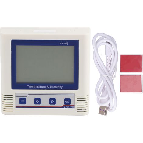 Enregistreur de données de température et d'humidité USB enregistreur intégré capteur d'affichage LCD DC 5 V (groupe 26 W)