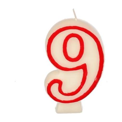 Candele per compleanno 7,3 cm bianco "9"