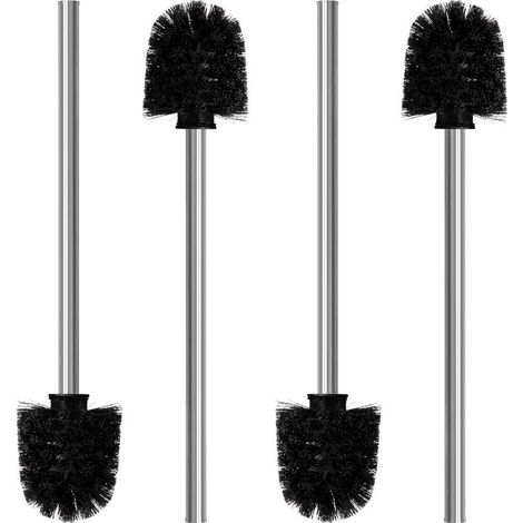 Jeu de 4 Brosses à Toilettes - Brosse à chiottes de 8 cm de diamètre - Balai de Nettoyage pour WC avec Manche en Acier Inoxydable - Balayette WC au Design élégant et Classe (1/5)