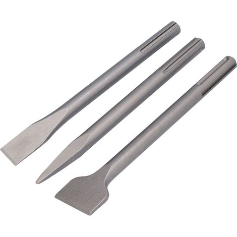 Lot de 3 forets à percussion rotatifs à pointe plate en acier au carbone pour travaux de carrelage et de béton, avec poignée de 5 pouces. (1/5)