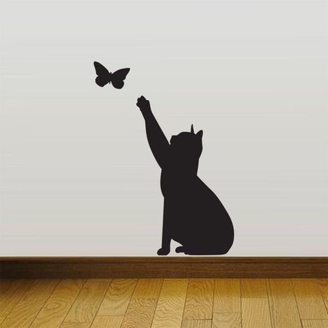 Wall4stickers Adesivo murale per la casa con gatto contagioso, decorazione per la cucina, animale domestico