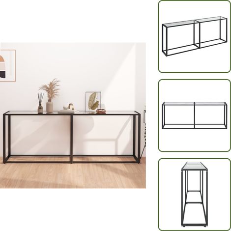 Konsolentisch Transparent 200x35x75,5 cm Hartglas - Konsolentisch - Wohnzimmer Dekoration - Transparenter Tisch - Beistelltisch - Sideboard (1/5)