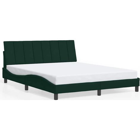 Maison Exclusive - Cadre de lit sans matelas Hanko vert foncé 160x200 cm velours (1/5)