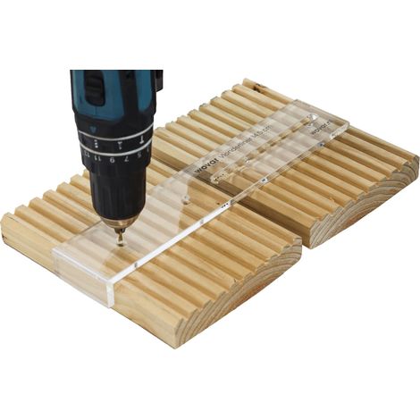Wovar – Gabarit de pose pour lames de terrasse 19 cm – Perçage rapide et précis – Compatible avec bois dur et vis terrasse – Espacement ajustable