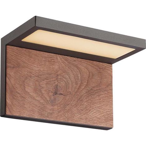 Applique Murale Extérieure LED 13W IP54 Graphite et Bois ZAMBELIS FS - Blanc chaud - 3000K (1/2)
