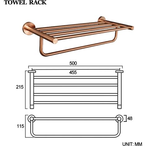 Porte-serviettes de haute qualité en or rose brossé, crochet pour vêtements, porte-savon, brosse WC, distributeur de papier essuie-tout, accessoires de salle de bain. (1/5)
