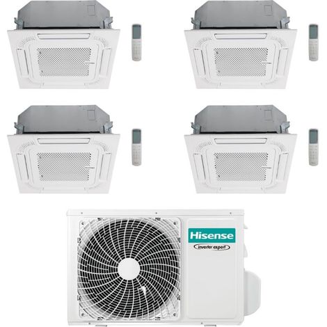 Hisense Climatizzatore a Cassetta 4 Vie Quadri Split ACT 9+9+9+9 con 5AMW105U4RQC Inverter R32 Wi-Fi Optional Classe A++