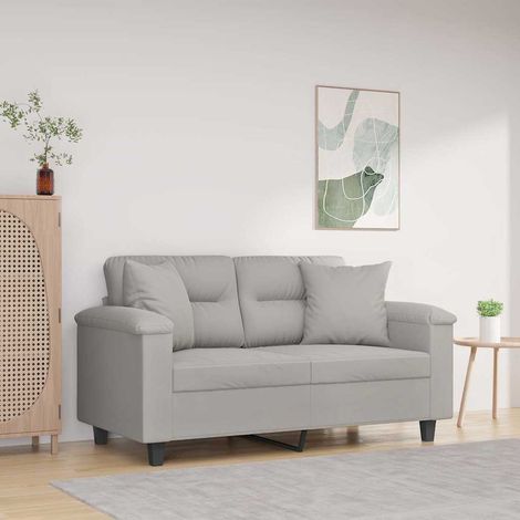 Lot de 2 Coussins décoratifs Moderne - Coussins Déco Gris clair 40x40 cm Tissu microfibre BV499149 - BonneVie (1/5)