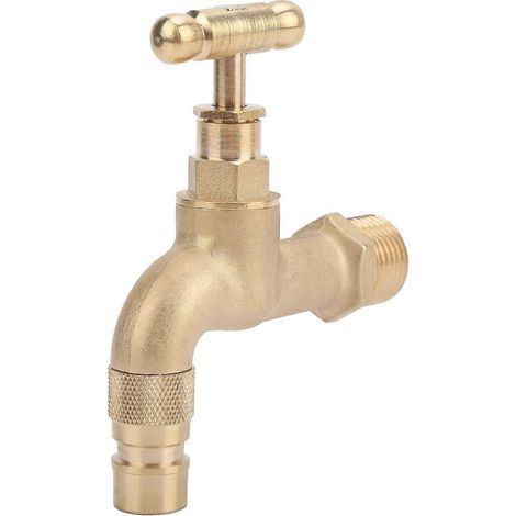 Wasserhahn aus geschmiedetem Messing, G1/2-Zoll-Gewinde, Spiralöffnung, Einbau-Haushaltsrohr-Flüssigkeitsschalter