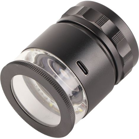 Loupe grossissante bijoutier éclairée 6 LED 10x rechargeable champ 28mm pour numismatique (1/5)