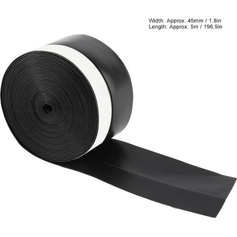 Bande d'étanchéité autocollante 5M 45mm pour portes et fenêtres, protection contre le vent, les insectes et la poussière (noire) (1/5)