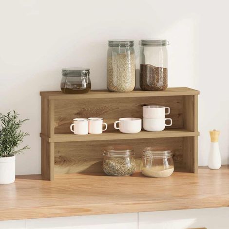 Étagères de cuisine empilables 2 pcs chêne artisanal 50x15x16cm (1/5)