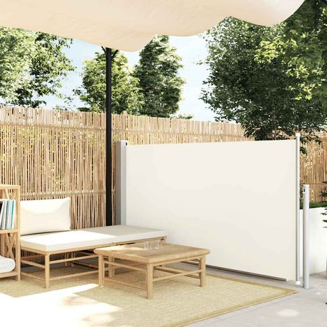 Toldo lateral retráctil de jardín color crema 120x500 cm vidaXL