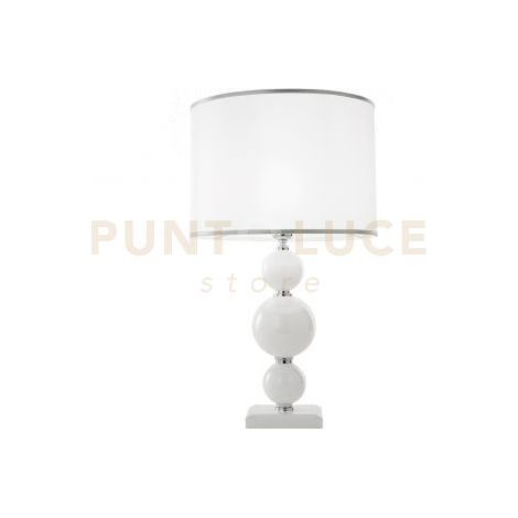 LUME GRANDE TEBE BIANCO E CROMO 1 LUCE ATTACCO E27 D.35CM