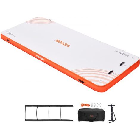 Quai flottant gonflable, 4,57 x 1,82 m, plate-forme de quai gonflable, tapis de quai flottant antidérapant avec sac de transport portable échelle amovible radeau d'île pour piscine, plage, océan (1/4)
