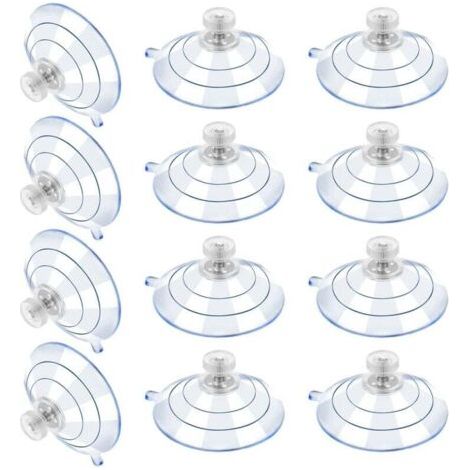 12 grandes ventouses, ventouses en plastique, ventouse anti-collision transparente, écrou à vis en caoutchouc, ventouse en métal, remplacement en PVC transparent solide avec écrou à vis (60M5-10)