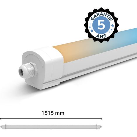 DANUBE CCT II ETANCHE LED INT 1515MM 50W 3CCT IP65 IK10 TRA 5A (X6) MIIDEX LIGHTING 101081 (1/2)