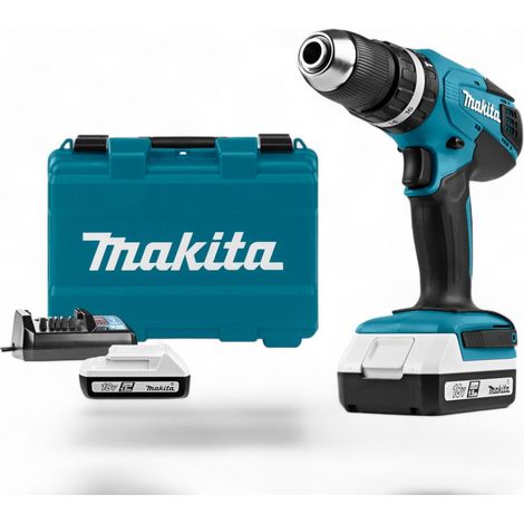 Trapano avvitatore con percussione a batteria HP457DWE Makita 18v 1,5ah con 2 batterie (1/4)