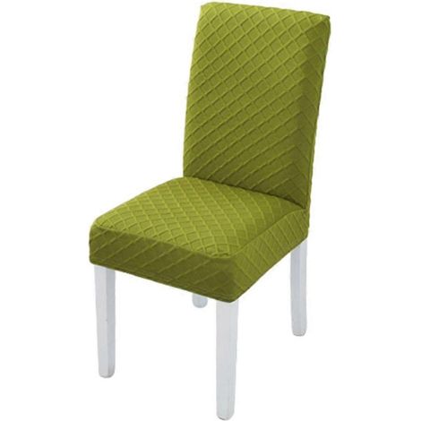 Housse de chaise amovible et élastique anti-taches, décorative vert matcha pour la cuisine et la salle à manger. (1/5)